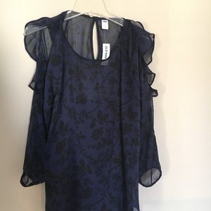 NWT Old Navy Large cold shoulder dark blue blouse
